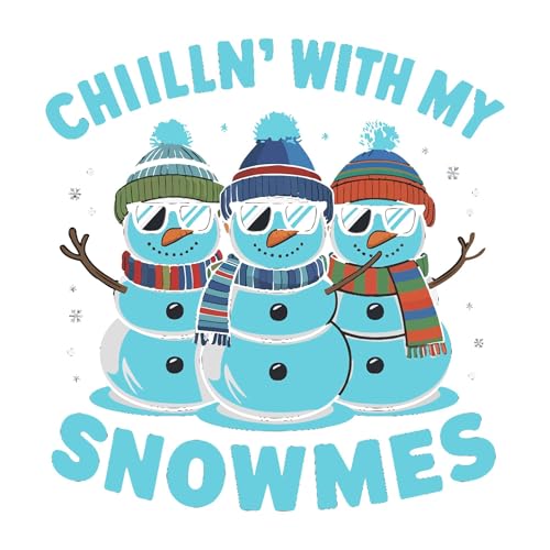 Wandtattoo, Motiv: Family Chillin with My Snowmies, lebendiger Cartoon-Wandaufkleber, Dekoration, niedlich, cool, Sonnenbrille, Urlaubsgeschenk, hält Jahre und ist leicht abnehmbar – Größe: 101,6 cm von Design with Vinyl