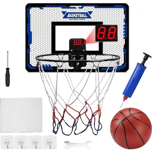 Desikixudy Basketball für die Innenwand, Basketball für Schlafzimmer, Basketball für Kinder und Erwachsene, Pumpe und komplettes Zubehör A von Desikixudy