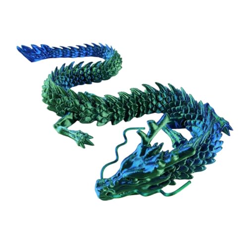 Desikixudy Chinesischer Drache, 60 cm, 3D-gedruckter beweglicher Drache für Aquarium-Landschaftsgestaltung, E von Desikixudy