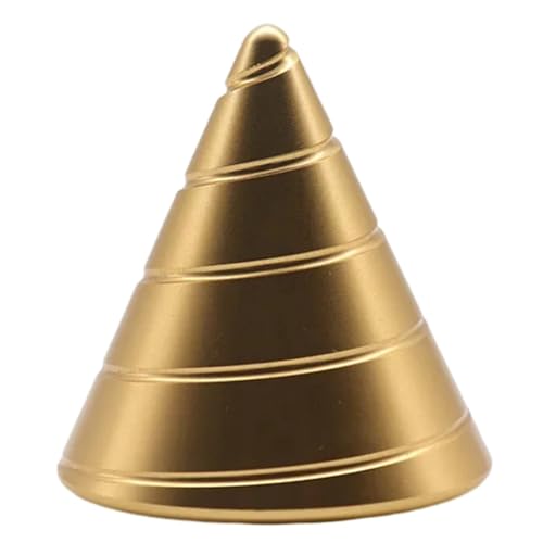 Desikixudy Table Fidget Toy Rotating Cone Gyroscope Office Desk Fidget Toy Optical Illusion Flowing Finger Toy, Gold Easy Install Easy To Use von Desikixudy