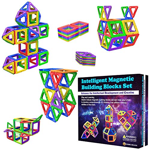 Magnetische Bausteine Magnet Montessori Spielzeug für Kinder 40PC Set Teilen ab 3-8 Alter Jahren, ideales Lernspielzeug für Mädchen Jungen Geschenk von Desire Deluxe