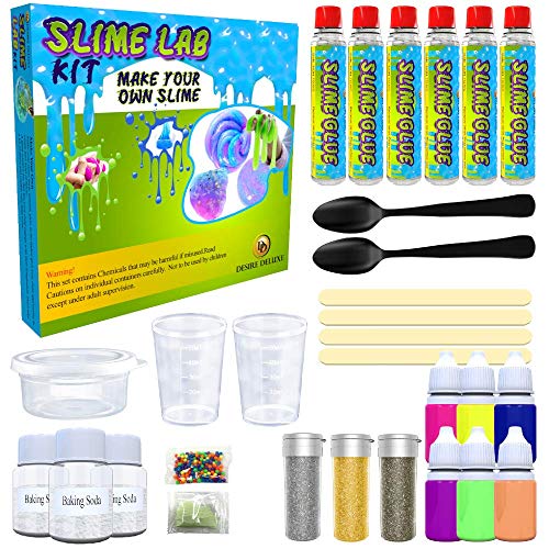 Desire Deluxe Schleim Set (30 teilig) zum selber machen, ideales Slime Spielzeug für Kinder ab 3 4 5 6 7 8 9 10 Jahren, Wissenschaft Lernspiel, Geschenk für Jungen und Mädchen von Desire Deluxe