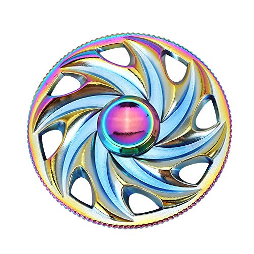 Zappeln Spinner EDC Hand Zappeln Spielzeug, Mehrfarbiges Lenkrad Regenbogen Galvanisieren Legierung Spannungsreduzierer Hochgeschwindigkeit Edelstahl Finger Tri-Spinner Entlastungsspielzeug für Fokus von Desire Deluxe