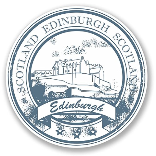 2 x 10cm/100mm Edinburgh, Schottland Vinyl SELBSTKLEBENDE STICKER Aufkleber Laptop reisen Gepäckwagen Cool Zeichen Spaß #4161 von DestinationVinyl