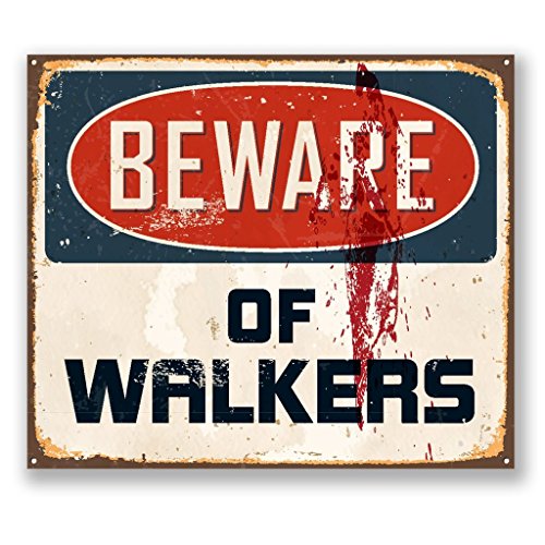 DestinationVinyl 2 x Beware of Walkers Aufkleber Auto Cool Laptop Aufkleber Spass Fun Schild Zombie # 5732-10cm/100mm Wide von DestinationVinyl