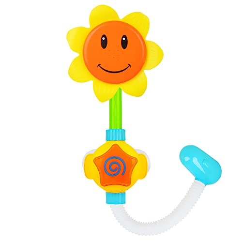 Deswtrer Baby Badespielzeug für Kleinkinder Sonnenblumendusche Sprayer Badespielzeug Babydusche Sprinkler Geschenke für Kinder im Alter Von 3 4 5 Jahren Gelb von Deswtrer