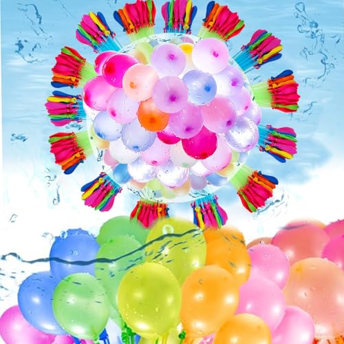 555 PCS Wasserbomben Selbstschließend,Bunte Wasserballons,Wasserbomben Luftballons, Schnellfüller Selbstschließende Wasserbomben,Wasserballons Wasserbomben für Wasserspiele,Sommer Party,Wasserschlacht von Detontek