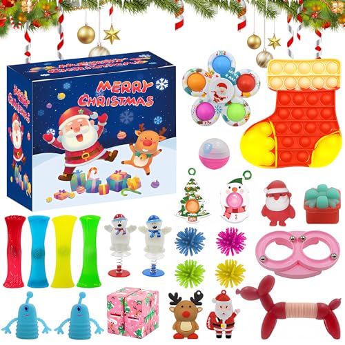 Adventskalender 2024 Kinder,Weihnachten Stressabbau Fidget Spielzeug Set,Anti Stress Toy, Weihnachten Fidget Toy Set, für Stressabbau und Anti-Angst für Kinder und Erwachsene von Detontek