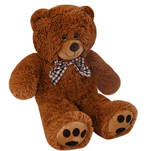 monzana® Teddybär L - XXXL 50-175cm Weiches Fell Schleife Tatzendruck Geschenk Plüschtier Kuscheltier Stofftier Riesen Teddy Bär von Monzana