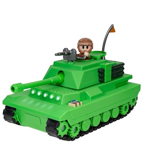 Brookhaven Feature Tank - 19 cm Fahrzeug mit Licht, funktionierenden Laufflächen, ausfahrbarem Gewehrturm, 7 cm Figur, und exklusivem virtuellen Item Code von DevSeries