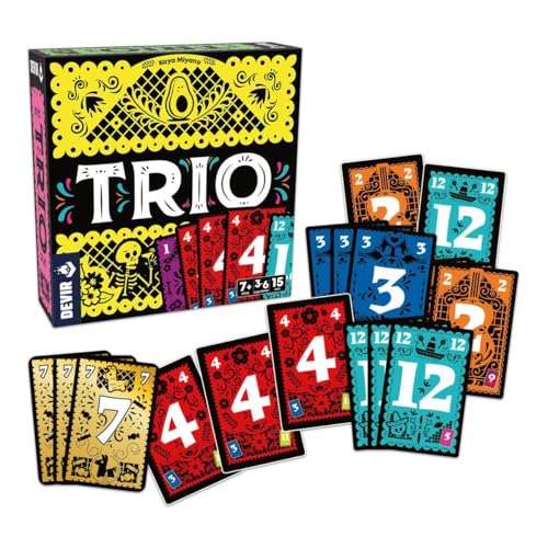 Devir Trio, spanische Version, Partyspiel, Karten, Spiel mit Freunden, schnell und lustig (BGTRISP) von Devir