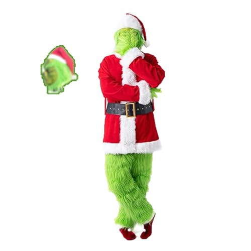 Dewfond Weihnachtsmann-Kostüm, grünes Monster, Anzüge, Outfit Cosplay (L-XL) von Dewfond