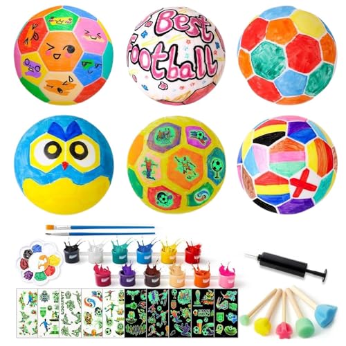 Dewireaey Bastel Nachttischlampe - Kreatives Fußball Graffiti Malen Spielzeug Für Kinder,Kunstset Mit Pinsel Für Kinder Geburtstag Weihnachten Kinderzimmer Wohnzimmer Dewireaey Bastel Nachttischlampe - Kreatives Fußball Graffiti Malen Spielzeug Für Kinder,Kunstset Mit Pinsel Für Kinder Geburtstag Weihnachten Kinderzimmer Wohnzimmer von Dewireaey