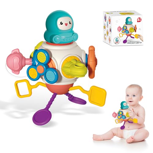 Dewocke Montessori Spielzeuge Für Kleinkinder, 8-in-1 Busy Sensory Activity Cube, Feinmotorische Aktivitäten, Sinnes & Motorik Entwicklung, Reisegeeignet, Geschenk Für Babys Ab 18 Monaten. von Dewocke