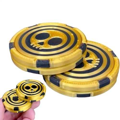 Chips Stack Magnetic Fidget Slider, Fidget Slider Metal Magnetic Haptic Fidget Toys für Erwachsene, zweiseitiger magnetischer Fidge Magnetic Fidget, Linderung von Spannungs -ADHS (2Pack -Schädel) von Dfstvup