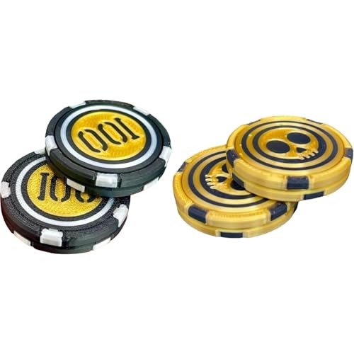 Chips Stack Magnetic Fidget Slider, Fidget Slider Metal Magnetic Haptic Fidget Toys für Erwachsene, zweiseitiger magnetischer Fidge Magnetic Fidget, Linderung von Spannungs -ADHS (4pack -Schädel+100) von Dfstvup