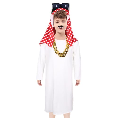 Dfstvup Arabisches Kostüm, saudisches Kostüm - Halloween Carnival Arabian Prince Cosplay Robe,Naher Osten Sheikh Dress up Kostüm Cosplay -Kleidung für Männer von Dfstvup