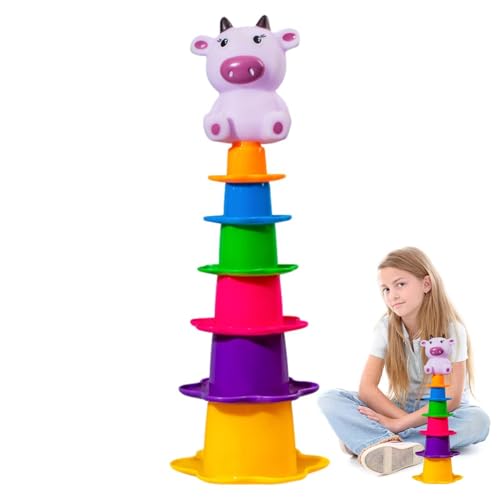 Dfstvup Baby Stacking Cups Bad Spielzeug, Stapelbabys Babyspielzeug - Kleinkindnistbecher für Bath,Baby -Stapelwasserspielzeug für Kinder, Mädchen, Freunde, Familie von Dfstvup