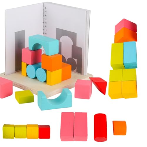 Dfstvup Bausteine ​​für Kinder, Bausteine ​​Set, 3D Räume Projektionsblöcke, Geometrische Bildungssteine, Lernaktivitäten im Vorschule für Zuhause, Schule, Kindergarten von Dfstvup