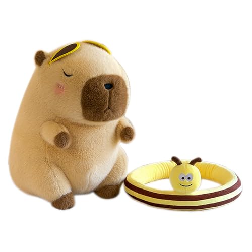 Dfstvup Capybara-Plüschtier, Capybara-Plüsch - Süße Stoffpuppe - Cartoon-Kuscheltiere, 9,5-Zoll-Plüschpuppenkissen für Kinder und Erwachsene, Heimdekoration als Begleitpuppe von Dfstvup