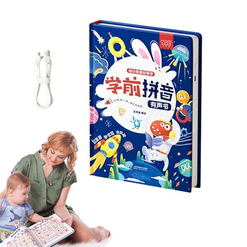 Dfstvup Chinesische Hörbücher für Kinder, Hörbuch für Kinder,Elektronisches Spielzeug Buchstabieren, sprechen und lesen | Mathematik-Lernspielzeug, chinesische Sprachlernbücher von Dfstvup