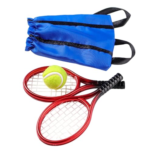 Dfstvup Doll House Tennisschläger, Miniaturen Sport Tennisschläger | Simulation Tennisschläger Ballmodell,Puppenhausdekoration für Schreibtisch, Tisch, Wohnkultur von Dfstvup