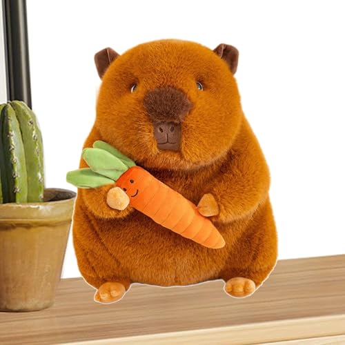 Dfstvup Gefüllter Capybara -Spielzeug, Capybara Plüschspielzeug | Capybara Plush Kissen Puppe Halten Gemüse | Gefüllte Tier werfen Plüsch für Tablette, Esszimmer, Schlafzimmer, Sofa von Dfstvup