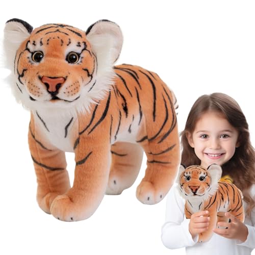 Dfstvup Kuscheltier-Tigerpuppe,Plüsch-Tigerpuppe - Tiger-Plüschspielzeug, weiches, süßes Stofftier - Kissen mit gefüllter Tierpuppe „Zoo Wild“ für Sofa und Schlafzimmer von Dfstvup