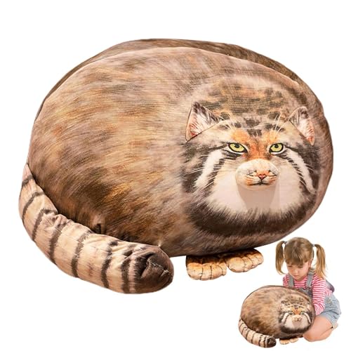 Dfstvup Pallas Cat Body Pillow, Palla Cat Plush | 3D niedliche weiche Katzenpuppe simuliert | Umarme Plüsch -Begleiter gefülltes Tierspielzeug, Sofa -Kissendekoration für Erwachsene, Zuhause, Kinder, von Dfstvup