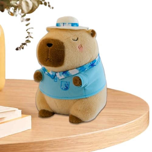 Dfstvup Plüsch-Capybara, Capybara-Stofftier | Kinder-Tierkissen-Plüschtier - Cartoon-Kuscheltiere, 9,5-Zoll-Plüschpuppenkissen für Kinder und Erwachsene, Heimdekoration als Begleitpuppe von Dfstvup