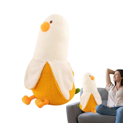 Dfstvup Plüschtier Ente Spielzeug,Stofftier Ente, Weich gefülltes Bananen-Enten-Schlafkissen, Kuscheltier Plüschtier Entzückendes Tierpuppenspielzeug für Kinder und Erwachsene von Dfstvup