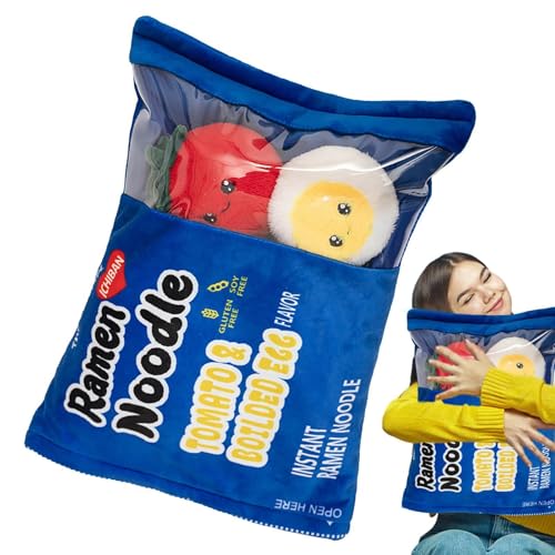 Dfstvup Ramen Nudel Plüschspielzeug, Tasche mit Ramen Plüsch - Plüschkissenkissen - Abnehmbar umarmende Wohnungshäuserkissen für Mädchen Kinder, Sofa -Stuhl von Dfstvup