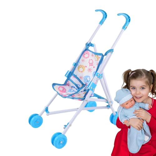 Dfstvup Spielzeug-Puppen-Kinderwagen zum Spielen, Puppen-Spielzeug-Kinderwagen für Mädchen | Realistischer Spielkinderwagen zum Spazierengehen | Puppenzubehör für Kinder, Spielzeugwagen für Puppen und von Dfstvup