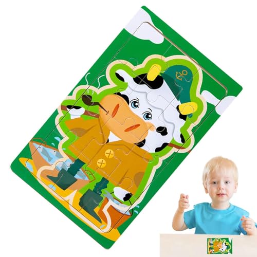 Dfstvup Tier-Puzzle-Spielzeug, Kleinkind-Holzpuzzle,12-teiliges Holz-Cartoon-Tier-Puzzle, pädagogisch - Kinder über 3 Jahre kultivieren Beobachtungsspielzeug für Schlafzimmer und Wohnzimmer von Dfstvup