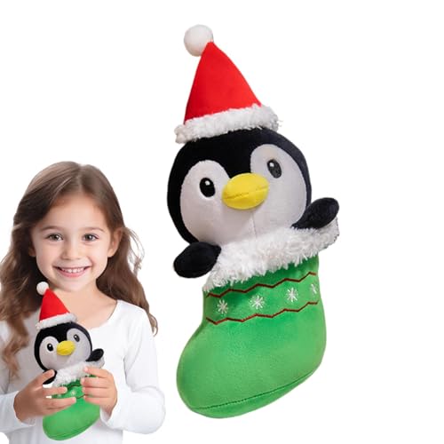 Dfstvup Weihnachtsplüschtiere,Weihnachtsplüsch | Dekoratives Weihnachtsspielzeug - Stilvolle weihnachtliche Plüschpuppe, Pinguin-Weihnachtsmann-Plüschpuppenspielzeug für Kinder von Dfstvup