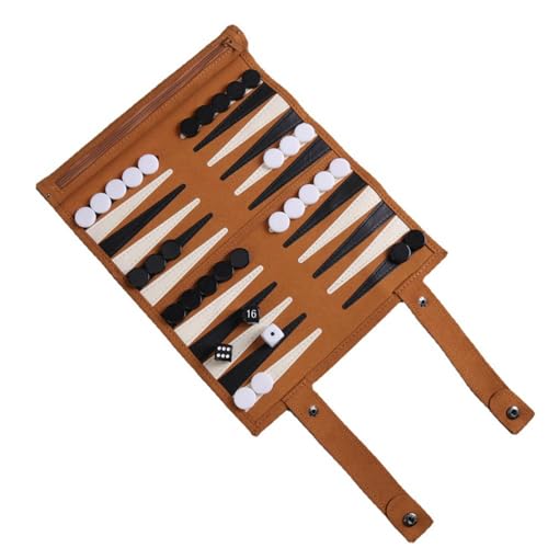 Reise Backgammon Set, Roll Up Backgammon Set Für 2 Spieler, Tragbares Schachspiel, Mikrofaser Backgammon Reiseset Mit Backgammon Teilen, Strategie Brettspiel Set Für Familie, Kinder, Erwachsene von Dfstvup