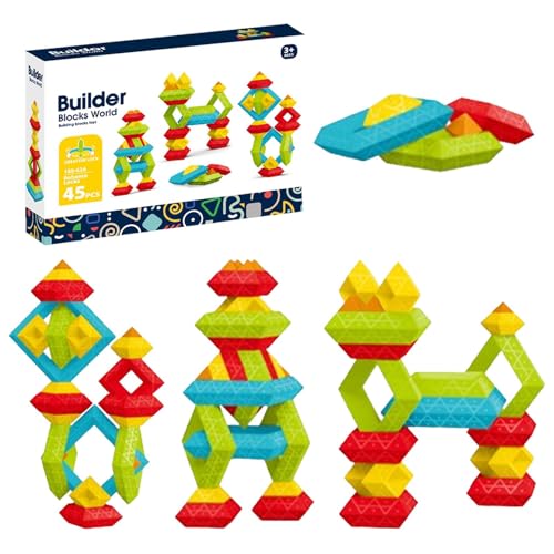 1 Set Pyramidenbaubausteine, Vorschulgebäudespielzeug, STEM-sensorische Spielzeug, Bildungsstammentwicklung, fördert die soziale Interaktion, 38,5 x 27,5 x 8 cm tolles Geschenk für Kleinkinder im Alte von Dgayaeic