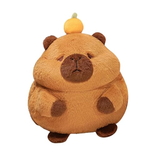 30cm Capybara Plushie Toys With Orange Hat, Cuddly Capybara Plush Toy, Realistic Capybara Stuffed Animal Plush, Delicate And Soft Touch With Practical Hand Pockets Design Joyful Present Fir Kids Adult von Dgayaeic