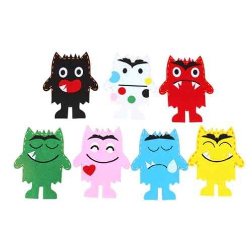 7pcs Cartoon Hand Puppet Making Kit, Art And Craft Felt Party Supplies, Children Role Play Toys Puppets, Colorful Hand Puppets, Hand Puppet Making Kit Craft And Art Creative Experience For Kids School von Dgayaeic