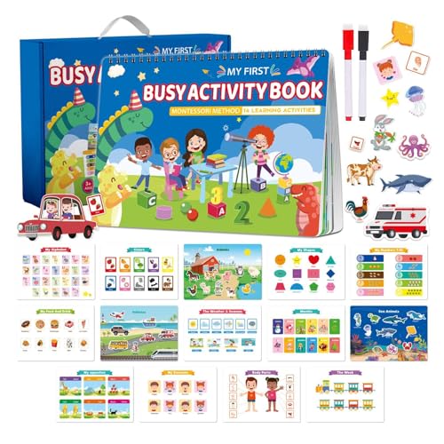 Busy Book – Lernaktivitäten im Vorschulalter, pädagogisches Arbeitsbuch für Kinder, Reise-Sinnesaktivitäten-Buch, Aktivitäts- und Lernbuch für Kinder, Reise-Sinnesspielzeug für Kleinkinder und Kleinki von Dgayaeic