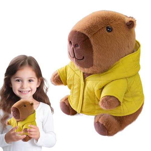 Capybara Plush, 25cm Stuffed Capybara Pillow, Capybara Hugging Throw Pillow, Soft Capybara Plush Doll Ultra-Soft Huggable Charming Capybara Design With Clothes Amazing Present For Kids Capybara Lovers von Dgayaeic