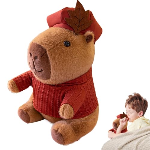 Capybara Plush, 25cm Stuffed Capybara Pillow, Capybara Hugging Throw Pillow, Soft Capybara Plush Doll Ultra-Soft Huggable Charming Capybara Design With Clothes Amazing Present For Kids Capybara Lovers von Dgayaeic