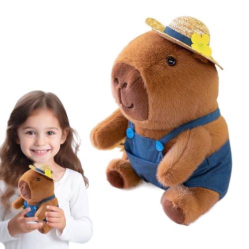 Capybara Plush, 25cm Stuffed Capybara Pillow, Capybara Hugging Throw Pillow, Soft Capybara Plush Doll Ultra-Soft Huggable Charming Capybara Design With Clothes Amazing Present For Kids Capybara Lovers von Dgayaeic