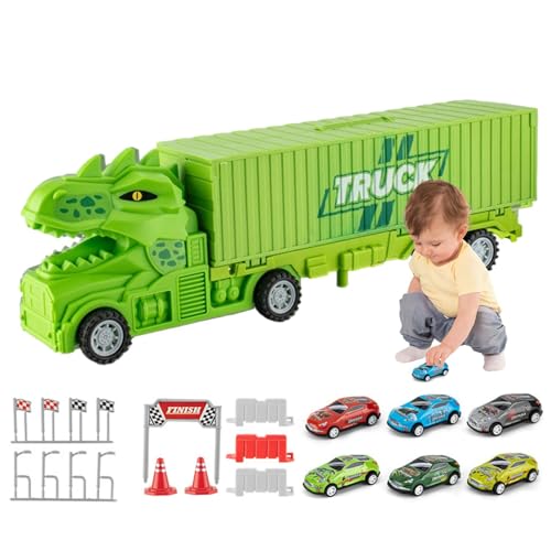 Carrier Truck Race Track Kids Toys, Transporter Toy Truck mit Auto -Set, farbenfrohen Rennstrecken -Playset, Interactive, verbessert das frühe Lernen, 36x7x10,5 cm für Kinder über 4 Jahre alt von Dgayaeic