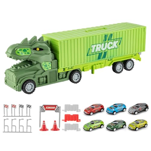 Carrier Truck Race Track Kids Toys, Transporter Toy Truck mit Auto -Set, farbenfrohen Rennstrecken -Playset, Interactive, verbessert das frühe Lernen, 36x7x10,5 cm für Kinder über 4 Jahre alt von Dgayaeic