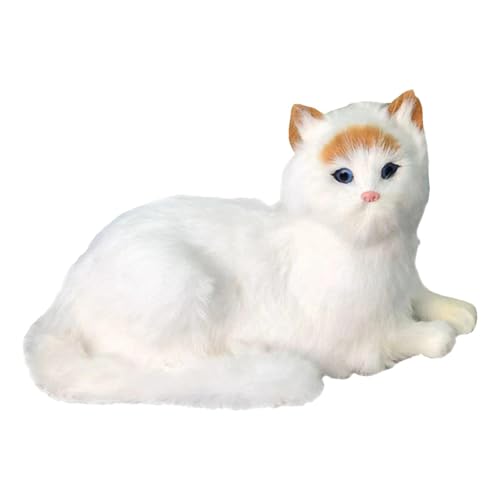 Cat Stuffed Animal, Cat Plush Toy Stuffed Cat, Cuddly Toys Stuffed Animal and Plush Toys, Ultra-Soft and Cuddly Cute and Realistic Kitten Design White Color 28cm Great for Play and Display Kids Adult von Dgayaeic