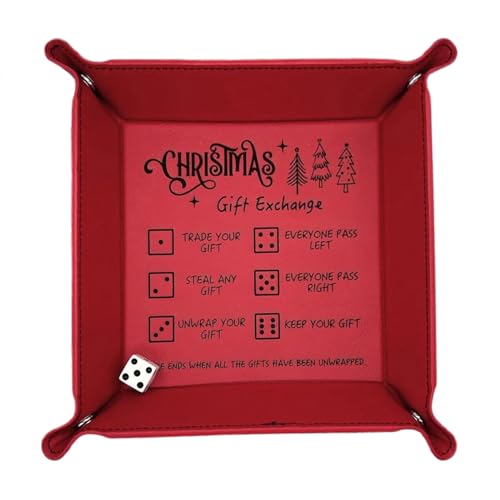 Christmas Dice Tray For Exchange Game, Artificial Leather Dice Tray, Dice Holder Dice Rolling Tray, Folding Tray Square Holder For Dice Games Boost Fun-Filled Evenings Broadly Used For Games & Parties von Dgayaeic