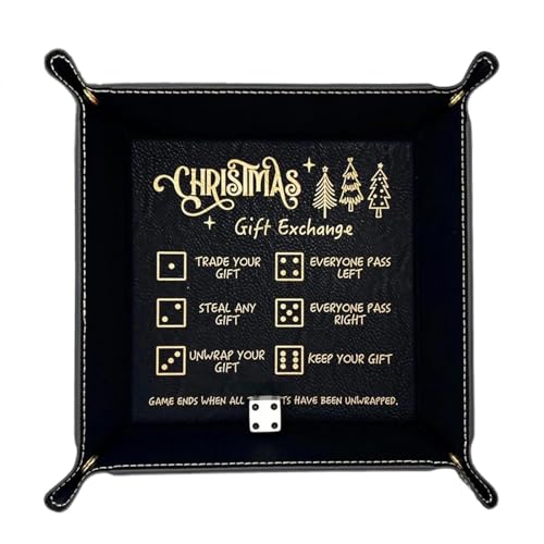 Christmas Dice Tray For Exchange Game, Artificial Leather Dice Tray, Dice Holder Dice Rolling Tray, Folding Tray Square Holder For Dice Games Boost Fun-Filled Evenings Broadly Used For Games & Parties von Dgayaeic