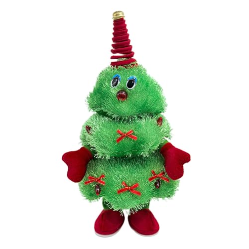 Dancing Plush Christmas Tree, 14" Electric Singing Dancing Christmas Tree, Christmas Plush Toy With Recording Music & Lights Electric Christmas Ornaments Stuffed Toy Musical Doll For Kids & Home Decor von Dgayaeic