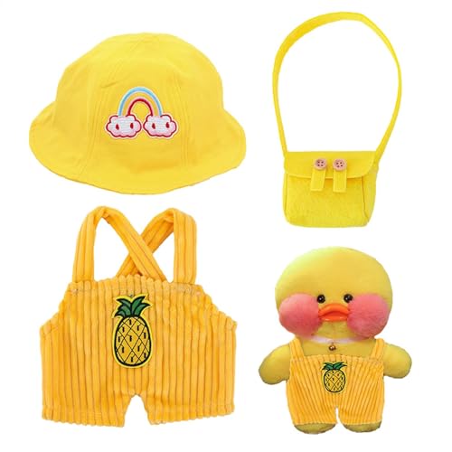 Dgayaeic Duck Plush Toy, Duck Plush with Clothes, Duck Costume Plush Toy, Cute Clothing with Headwear and Bag, Duck Plush W/Dress-Up Clothes Perfect Role Play and Imaginative Play Joyful for Kids von Dgayaeic